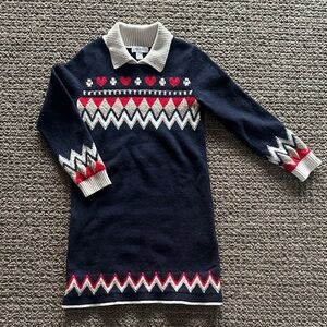 Reiss Navy Knit Dress with Heart Pattern 6-7